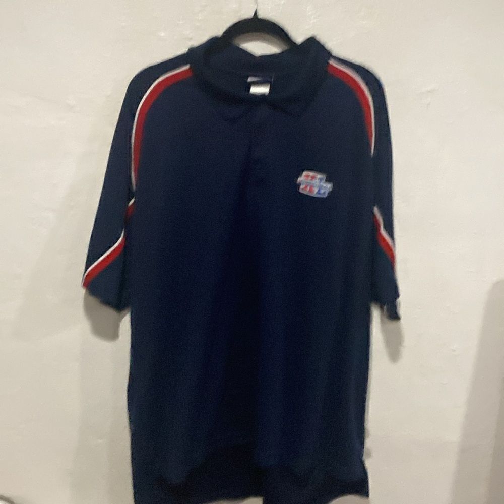 Vintage Reebok Super Bowl XL NFL Polo Shirt Size XXL Blue Red